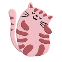 cute cat with acrylic paint png