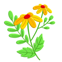 spring flower with acrylic paint png