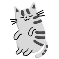 cute cat with acrylic paint png