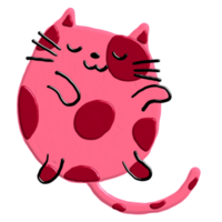 cute cat with acrylic paint png