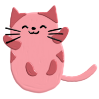 cute cat with acrylic paint png