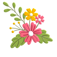 spring flower with acrylic paint png
