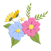 spring flower with acrylic paint png