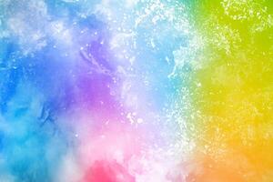 abstract powder splatted background. Colorful powder explosion on white background. Colored cloud. Colorful dust explode. Paint Holi. photo