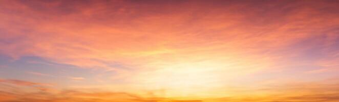 Panorama twilight sky and soft clouds nature background photo