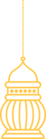Hanging gold Islamic lantern decoration for Ramadan Kareem Islamic festival png