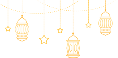 Hanging gold Islamic lantern decoration for Ramadan Kareem Islamic festival png