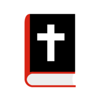 Red and black Bible icon. Christian and Jewish religious text. png