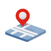 3d map icon illustration, transparent background, navigation and map 3d set png