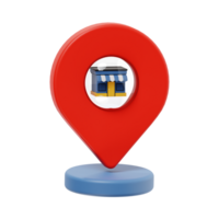 3d shop location icon illustration, transparent background, navigation and map 3d set png