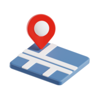 3d map icon illustration, transparent background, navigation and map 3d set png