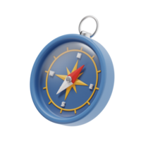 3d compass icon illustration, transparent background, navigation and map 3d set png