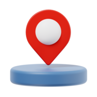 3d location pin icon illustration, transparent background, navigation and map 3d set png