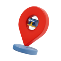 3d shop location icon illustration, transparent background, navigation and map 3d set png