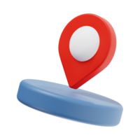 3d location pin icon illustration, transparent background, navigation and map 3d set png