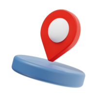 3d location pin icon illustration, transparent background, navigation and map 3d set png