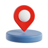 3d location pin icon illustration, transparent background, navigation and map 3d set png