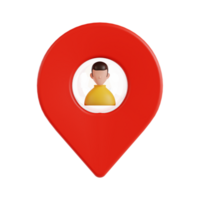 3d user location icon illustration, transparent background, navigation and map 3d set png