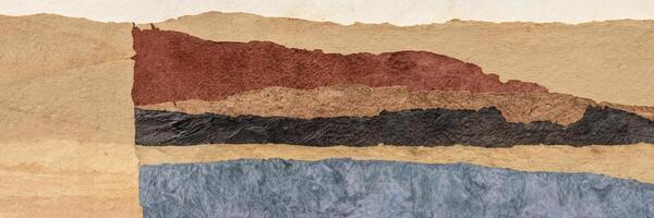 abstract landscape created with amate bark papers photo