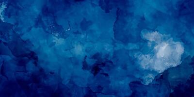 abstract blue grunge background with particles. Dark night sky watercolor background. Aquarelle paint paper texture stain photo