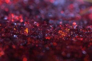 close up view of abstract red and purple crystal textured background photo