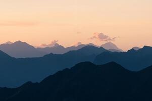 Vanilla mountain silhouettes photo