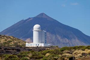 View of the Teide Observatory, on Tenerife, Canary Islands, Spain. Astrophysics in Teide National Park. photo