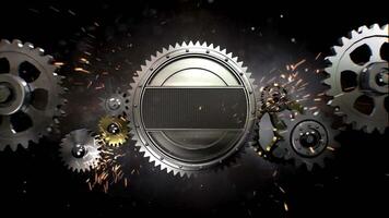 animated 4k industrial Gear wheels video