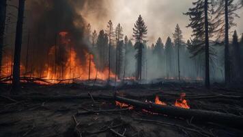 ai generato un' vulcano eruzione con Fumo e lava video