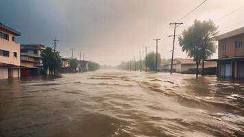 ai gerado uma rio é fluindo através uma montanha vale video