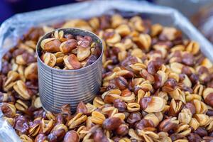 Vicia faba or broad bean for sale in the market photo