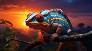 AI generated chameleon high quality image photo