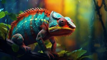 AI generated chameleon high quality image photo