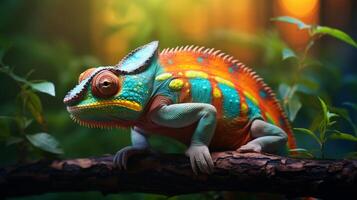 AI generated chameleon high quality image photo