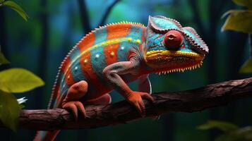 AI generated chameleon high quality image photo