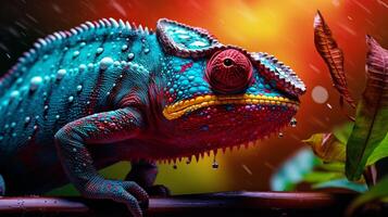 AI generated chameleon high quality image photo