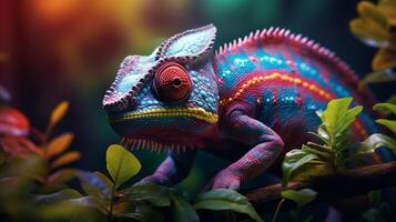 AI generated chameleon high quality image photo