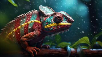 AI generated chameleon high quality image photo