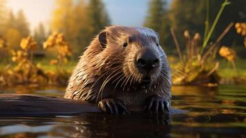 AI generated beaver high quality image photo