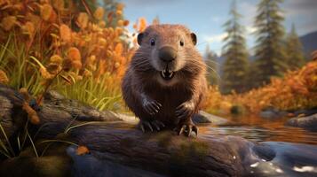 AI generated beaver high quality image photo