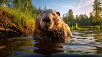 AI generated beaver high quality image photo