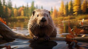 AI generated beaver high quality image photo