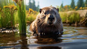 AI generated beaver high quality image photo