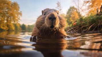 AI generated beaver high quality image photo