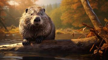 AI generated beaver high quality image photo