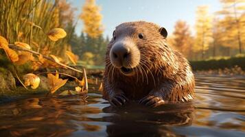 AI generated beaver high quality image photo