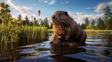 AI generated beaver high quality image photo