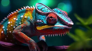 AI generated chameleon high quality image photo