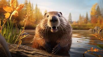 AI generated beaver high quality image photo