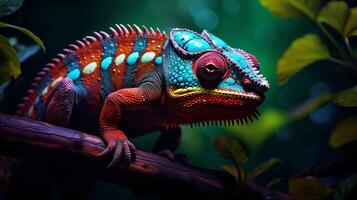 AI generated chameleon high quality image photo